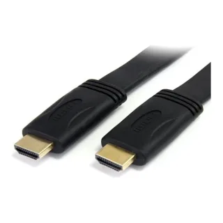 Startech 5m Flat High Speed HDMI Cable with Ethernet Ultra HD 4kx2k - HDMI cable with Ethernet - HDMI male to HDMI male - 5 m - shielded - black