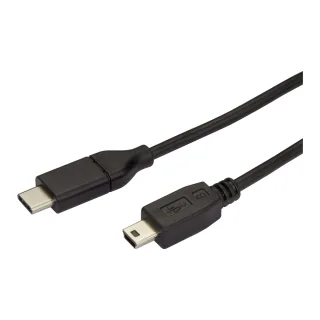 StarTech USB C to Mini USB Cable - 6 ft / 2m - M/M - USB 2.0 - Mini USB Cord - USB C to Mini B Cable - USB Type C to Mini USB (USB2CMB2M) - USB cable - USB-C (M) to mini-USB Type B (M) - Thunderbolt 3 / USB 2.0 - 2 m - black