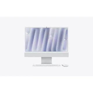 Allinone 24-inch iMac with Retina 4.5K display, Nano-texture glass: Apple M4 chip with 10-core CPU and 10-core GPU, 256GB SSD, 16GB - Silver