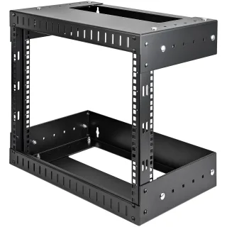 Startech 8U 19" Wall Mount Network Rack, Adjustable Depth 12-20" 2 Post Open Frame Server Room Rack for AV/Data/ IT Communication/Computer Equipment/Switch with Cage Nuts & Screws - 8U Adjustable Rack (RK812WALLOA)