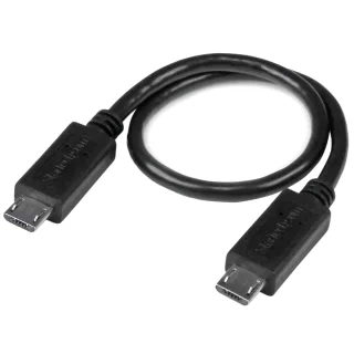 StarTech 8in Micro USB to Micro USB Cable - Male to Male - Micro USB OTG Cable for Your Mobile Device (UUUSBOTG8IN) - USB cable - Micro-USB Type B (M) to Micro-USB Type B (M) - USB OTG - 20.32 cm - black