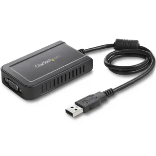 StarTech USB to VGA Adapter - 1920x1200 - External Video & Graphics Card - Dual Monitor Display Adapter - Supports Windows (USB2VGAE3)