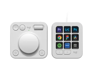 Logitech Master Series MX Creative Console - Keypad and dialpad set - backlit - USB-C - pale grey