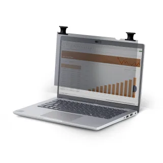 Startech - Notebook privacy filter (horizontal) - 2-way - adhesive, hinge tabs, flip hinges - 15.6" - black