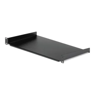 Startech 1U Fixed Server Rack Mount Shelf, 10in Deep Steel Universal Cantilever Tray for 19" AV/Data/Network Equipment Rack with Cage Nuts & Screws, 44lbs Weight Capacity, 10" Deep - 1U Network Rack Shelf (CABSHELF1U10) - Rack shelf - black - 1U - 10