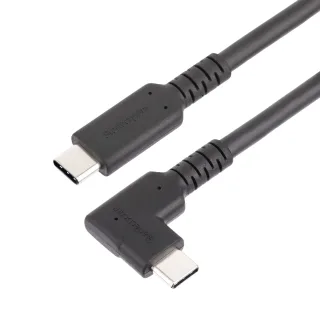 StarTech 6ft (2m) Rugged Right Angle USB-C Cable, USB 3.2 Gen 1 (5 Gbps), USB C to C Data Transfer Cable, 4K 60Hz DP Alt Mode, 100W Power Delivery - 90 Degree USB-C Cable (RUSB315CC2MBR) - USB cable - USB-C (M) straight to USB-C (M) right-angled - USB 3.2 Gen 1 - 2 m - 4K60Hz support, rugged - black