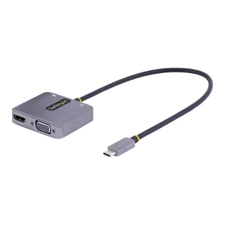 Startech USB C Video Adapter, USB C to HDMI VGA Multiport Adapter w/ 3.5mm Audio Output, 4K 60Hz, HDR, 100W PD 3.0, USB C Monitor Adapter for Laptop, Thunderbolt 3/4 Compatible - USB C Display Travel Adapter (122-USBC-HDMI-4K-VGA) - Docking station - USB-C / Thunderbolt 3 / Thunderbolt 4 - VGA, HDMI