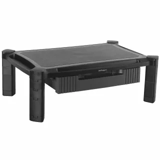 Startech Adjustable Monitor Riser - Large - Drawer - Monitors up to 32"- Adjustable Height - Desk Monitor Stand (MONSTADJDL) - Stand (stand surface, 8 small risers, 4 large risers) - for Monitor - plastic - black - screen size: 13"-32
