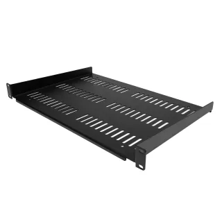 Startech 1U Vented Server Rack Cabinet Shelf, 12in Deep Fixed Cantilever Tray, Rackmount Shelf for 19" AV/Data/Network Equipment Enclosure w/ Cage Nuts & Screws, 55lbs Weight Capacity - 1U Network Rack Shelf - Rack shelf - black - 1U - 19