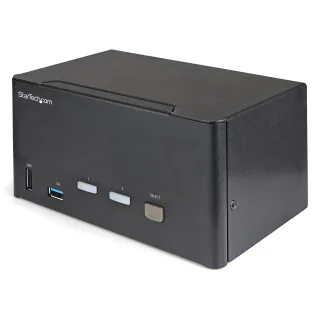 Startech 2 Port Triple Monitor DisplayPort KVM Switch, 4K 60Hz UHD HDR, Desktop 4K DP 1.2 KVM with 2 Port USB 3.0 Hub (5Gbps) & 4x USB 2.0 HID Ports, Audio, Hotkey Switching, TAA - Keyboard/Video/Mouse Switch - KVM / audio switch - 2 x KVM / audio - desktop - TAA Compliant