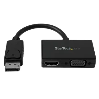 StarTech 2 in 1 Displayport Adapter - DisplayPort to HDMI or VGA - DisplayPort Adapter - 1920x1200 - Travel Adapter (DP2HDVGA)