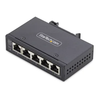 Startech 5-Port Ethernet Switch - 10/100Mbps Industrial Networking Solution - IP30-rated Energy Efficient Internet Switch (IES5102) - Switch - unmanaged - 5 x 10/100 - DIN rail mountable - for P/N: NETRS2322P