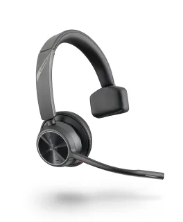 HP Poly Voyager 4310 - Headset - on-ear - Bluetooth - wireless, wired - USB-A - black - Certified for Microsoft Teams