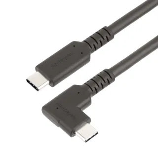 StarTech 3ft (1m) Rugged Right Angle USB-C Cable, USB 10 Gbps, USB C to C Data Transfer Cable, 4K 60Hz DP Alt Mode, 100W Power Delivery - 90 Degree USB-C Cable (RUSB31CC1MBR) - USB cable - USB-C (M) straight to USB-C (M) right-angled - USB 3.2 Gen 2 - 1 m - passive, 4K60Hz support, rugged - black