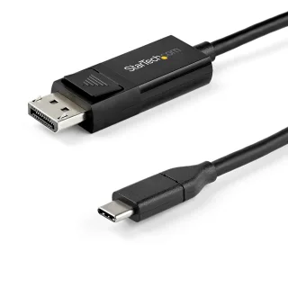 StarTech 3ft/1m USB C to DisplayPort 1.4 Cable 8K 60Hz/4K, Bidirectional DP to USB-C or USB-C to DP Reversible Video Adapter Cable, HBR3/HDR/DSC, USB Type C/Thunderbolt 3 Monitor Cable - 8K USB-C to DP Cable (CDP2DP141MBD) - DisplayPort cable - USB-C (M) to DisplayPort (F) - USB 3.1 / Thunderbolt 3 / DisplayPort 1.4 - 1 m - active, 8K UHD (7680 x 4320) support - black