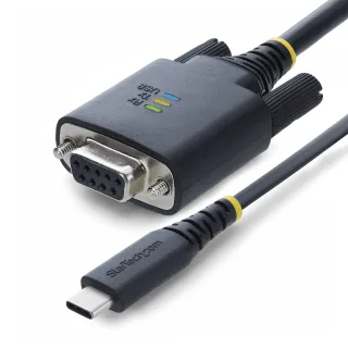 StarTech - USB-C / serial cable - USB-C (M) to DB-9 (F) screwable - USB 2.0 / USB 1.1 - 2 m - molded, rugged, supports RS-232 serial interface - black