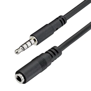 Startech 2m 3.5mm 4 Position TRRS Headset Extension Cable - M/F - audio Extension Cable for iPhone (MUHSMF2M) - Headset extension cable - 4-pole mini jack male to 4-pole mini jack female - 2 m - black - for P/N: MUYHSFMM, MUYHSMFF, MUYHSMFFADW, SV211DPUA, SV211DPUA4K, SV211HDUA4K