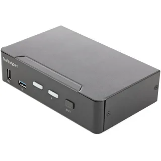 Startech 2 Port HDMI KVM Switch, Single Monitor 4K 60Hz Ultra HD HDR, Desktop HDMI 2.0 KVM Switch with 2 Port USB 3.0 Hub (5Gbps) & 4x USB 2.0 HID Ports, Audio, Hotkey Switching, TAA - KVM with Fast Switching - KVM / audio switch - 2 x KVM / audio - 1 local user - desktop, rack-mountable - TAA Compliant