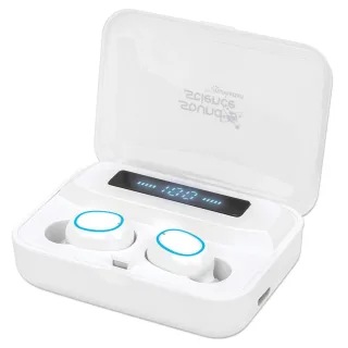Manhattan 180399 In-ear Headphones Bluetooth- Microphone Charging Case White