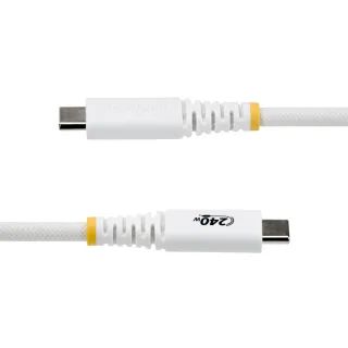 StarTech - USB cable - USB-C (M) to USB-C (M) - USB 2.0 - 5 A - 3 m - ultra flexible, USB Power Delivery (240W), extended power range (EPR), rugged, USB-IF Certified - white