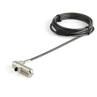 Startech 6.5' (2m) Laptop Cable Lock, Nano Slot Compatible 4 Digit Combination Security Cable Lock, Serialized Anti-Theft Vinyl Coated Steel Cable Lock for Nano Slot Computer/Device - Nano Slot Laptop Lock (LTLOCKNANO) - Compatible with Kensington - security cable lock - 2 m - TAA Compliant