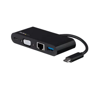 Startech USB C Multiport Adapter, Mini USB-C Dock with Single Monitor VGA 1080p Video, 60W Power Delivery Passthrough, USB 3.1 Gen 1 Type-A 5Gbps, Gigabit Ethernet, Docking Station - Portable USB C Dock (DKT30CVAGPD)