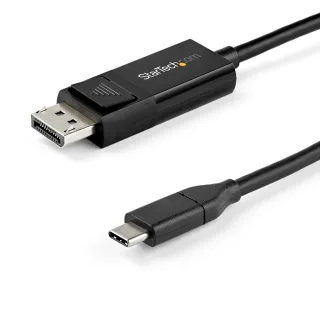StarTech 6ft/2m USB C to DisplayPort 1.4 Cable 8K 60Hz/4K, Bidirectional DP to USB-C or USB-C to DP Reversible Video Adapter Cable, HBR3/HDR/DSC, USB Type C/Thunderbolt 3 Monitor Cable - 8K USB-C to DP Cable - DisplayPort cable - USB-C (M) to DisplayPort (M) - USB 3.1 / Thunderbolt 3 / DisplayPort 1.4 - 2 m - active, 8K UHD (7680 x 4320) support - black
