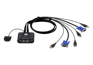 ATEN CS22U - KVM switch - 2 x KVM port(s) - 1 local user - desktop