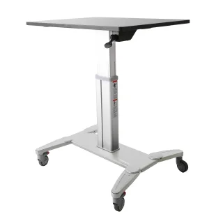 Startech Mobile Standing Desk, Portable Sit Stand Ergonomic Height Adjustable Cart on Wheels, Rolling Computer/Laptop Workstation Table with Locking One-Touch Lift for Teacher/Student - Mobile Sit Stand Desk (STSCART2) - Sit/standing desk - mobile - electric height adjustment - black - black base