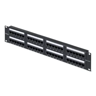 Startech - Patch panel - 110 punch-down - rack mountable - CAT 6 - UTP - RJ-45 X 48 - black - 2U - 19