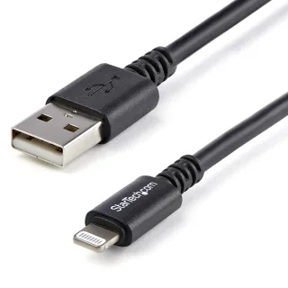 Startech 3m (10ft) Long Black Apple® 8-pin Lightning Connector to USB Cable for iPhone / iPod / iPad - Charge and Sync Cable (USBLT3MB)