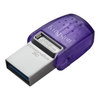 Kingston DataTraveler microDuo 3C 256GB OTG Dual USB-A to USB-C USB 3.2 Gen 1 Flash Drive, Purple