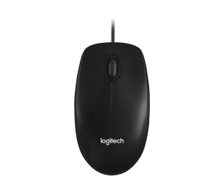 Logitech M100 - Mouse - full size - right and left-handed - optical - 3 buttons - wired - USB - black
