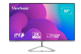 ViewSonic VX3276-2K-mhd-2 31.5 Inch QHD Monitor, IPS, 75Hz, 4ms, Speakers, 2xHDMI, DisplayPort, Mini DisplayPort, VESA