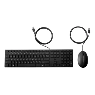 HP Desktop 320MK - Keyboard and mouse set - full size - USB - UK - black