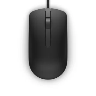 Dell MS116 Wired USB Mouse, 2-Buttons, 1000dpi and Optical Tracking, Ambidextrous Design for PC, Mac and Laptop, Black