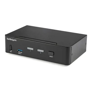 Startech 4 Port DisplayPort KVM Switch - DP KVM Switch with Audio and Built-in USB 3.0 Hub for Peripherals - 4K 30Hz (SV431DPU3A2) - KVM / USB switch - 4 x KVM / audio / USB + 3 x SuperSpeed USB - 1 local user - rack-mountable - AC 120/230 V / DC 9 - 12 V - for P/N: SV431RACK