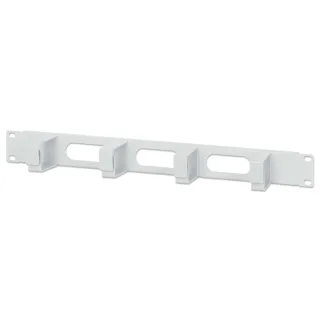 Intellinet 711043 19" Cable Management Panel 1U- 4 Short Plastic Rings Grey