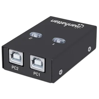 Manhattan 162005 USB-A to 2X Usb-b Auto Sharing- Switch USB 2.0 Black
