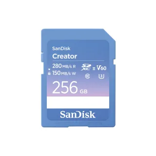 SanDisk Creator - Flash memory card - 256 GB - Video Class V60 / UHS-II U3 / Class10 - SDXC UHS-II