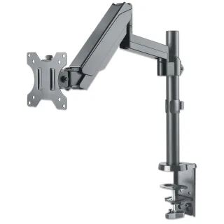 Manhattan 461580 TV/Monitor Desk Mount Gas Full- Motion 27" Clamp/Grom 100X100MM