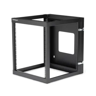 Startech 12U Hinged Open Frame Wall Mount Server Rack - 4 Post 22 in. Depth Network Equipment Rack Cabinet - 140 lbs capacity (RK1219WALLOH)