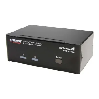 Startech DVI KVM Switch with Audio & USB 2.0 Hub - 2-Port USB KVM Switch - 1920 x 1200 - Dual Monitor KVM Switch (SV231DD2DUA) - KVM / audio / USB switch - 2 x KVM / audio / USB - 1 local user - desktop - for P/N: IM12D1500P, SVA12M2NEUA, SVA12M5NA, USBDVI4N1A10, USBDVI4N1A6