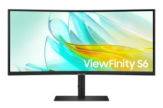 Samsung ViewFinity S6 S34C652UAU - S65UC Series - LED monitor - curved - 34" - 3440 x 1440 UWQHD @ 100 Hz - VA - 350 cd/m² - 3000:1 - HDR10 - 5 ms - HDMI, DisplayPort, USB-C - speakers - black