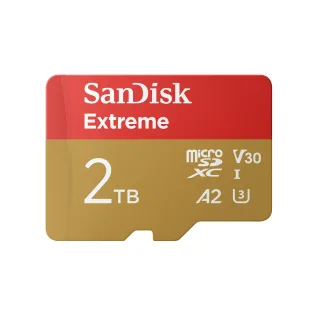 SanDisk Extreme - Flash memory card (microSDHC to SD adapter included) - 2 TB - A2 / Video Class V30 / UHS-I U3 - microSDXC UHS-I