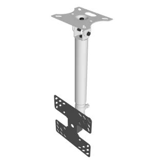 Display ceiling mount - fits displays 32 to 50" with VESA sizes up to 200 x 200 - distance from ceiling to centre of screen 430 to 730 mm - display tilt adjustment to 90 degrees - ceiling yoke tilts to 90 degrees - rotation adjustment - SWL 25 kg - cable management - white to blend in with ceiling - black VESA plate