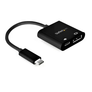 StarTech USB C to DisplayPort Adapter with Power Delivery, 8K 60Hz/4K 120Hz USB Type C to DP 1.4 Monitor Video Converter w/60W PD Pass-Through Charging, HBR3, Thunderbolt 3 Compatible - USB-C Male to DP Female (CDP2DP14UCPB)
