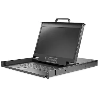StarTech Rackmount KVM Console HD 1080p, Single Port VGA KVM with 17" LCD Monitor for Server Rack, Fully Featured 1U LCD KVM Drawer with Cables & Hardware, USB Support, 50,000 MTBF - 17in. LCD KVM Console (RKCONS17HD)