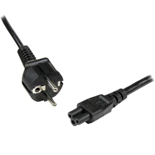 StarTech 2m (6ft) Laptop Power Cord, EU Schuko to C5, 2.5A 250V, 18AWG, Notebook / Laptop Replacement AC Cord, Printer/Power Brick Cord, Schuko CEE 7/7 to Clover Leaf IEC 60320 C5 - Laptop Charger Cable - Power cable - IEC 60320 C5 to power CEE 7/7 (M) - AC 250 V - 2 m - black