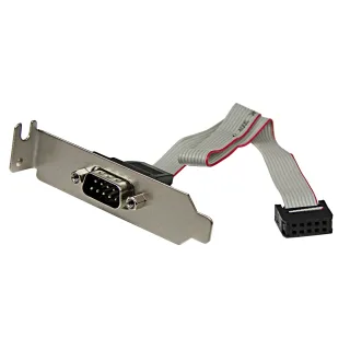 StarTech 9 Pin Serial Male to 10 Pin Motherboard Header LP Slot Plate - Serial panel - DB-9 (M) to 10 pin IDC (F) - 9.1 in - gray - PLATE9MLP - Serial panel - DB-9 (M) to 10 PIN IDC (F) - 23 cm - grey